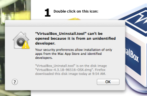 VirtualBox_Uninstall.tool can't be opened because it is from an unidentified developer.